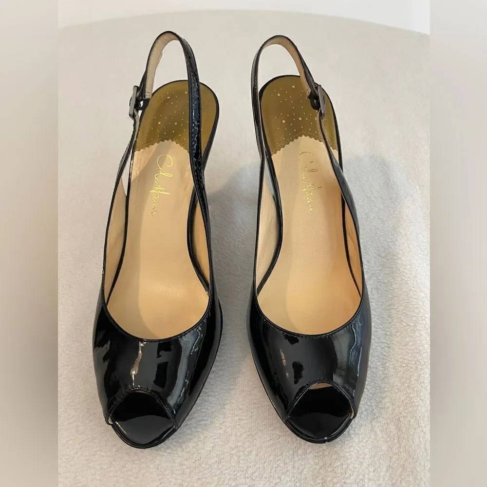 Cole Haan Patent Leather Sling Backs